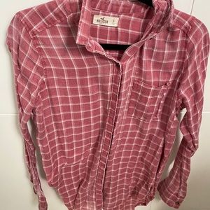 Hollister pink flannel